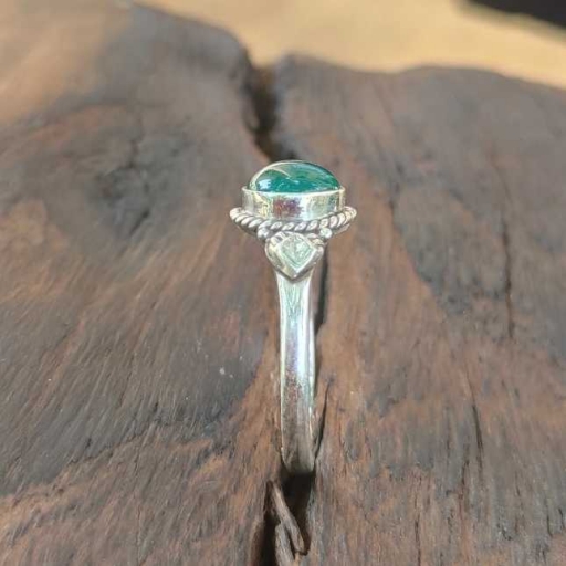 Round Shape Green Onyx Gemstone Handmade 925 Sterling Silver Ring