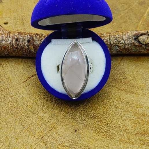 Marquise Shape Rose Quartz Gemstone Designer 925 Sterling Silver Ring