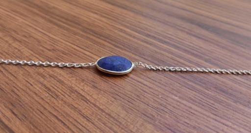 Dyed Blue Sapphire Gemstone Chain Designer 925 Sterling Silver Bracelet For Her