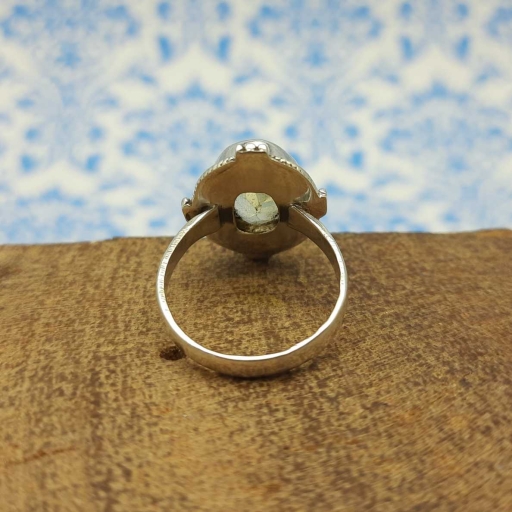 Faceted Citrine Gemstone 925 Sterling Silver Bohemian Designer  Ring