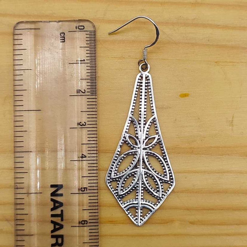 925 Sterling Silver Leaf Design Handmade Earring Jewelry