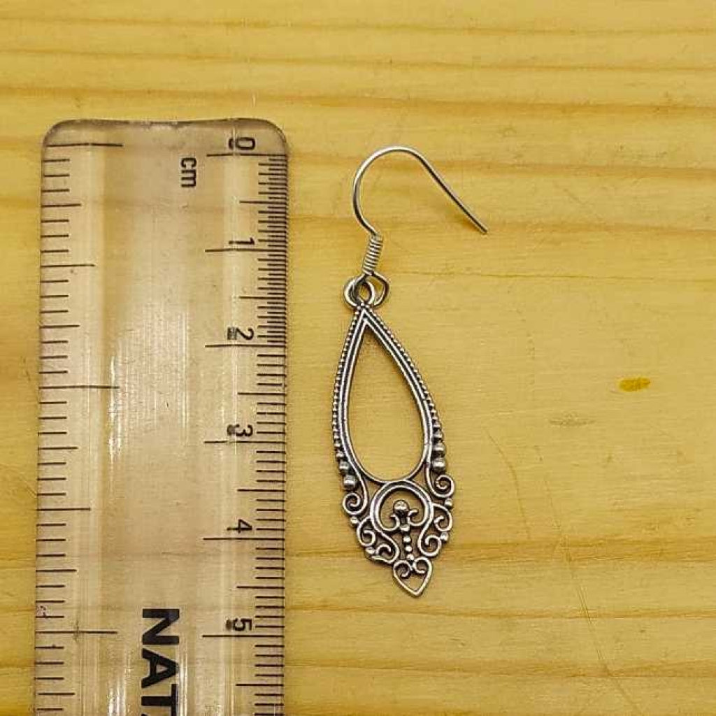 925 Sterling Silver Wire Work Marquise Shape Earring