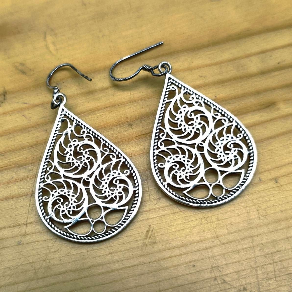 925 Sterling Silver Drop Design Handmade Earring Jewelry