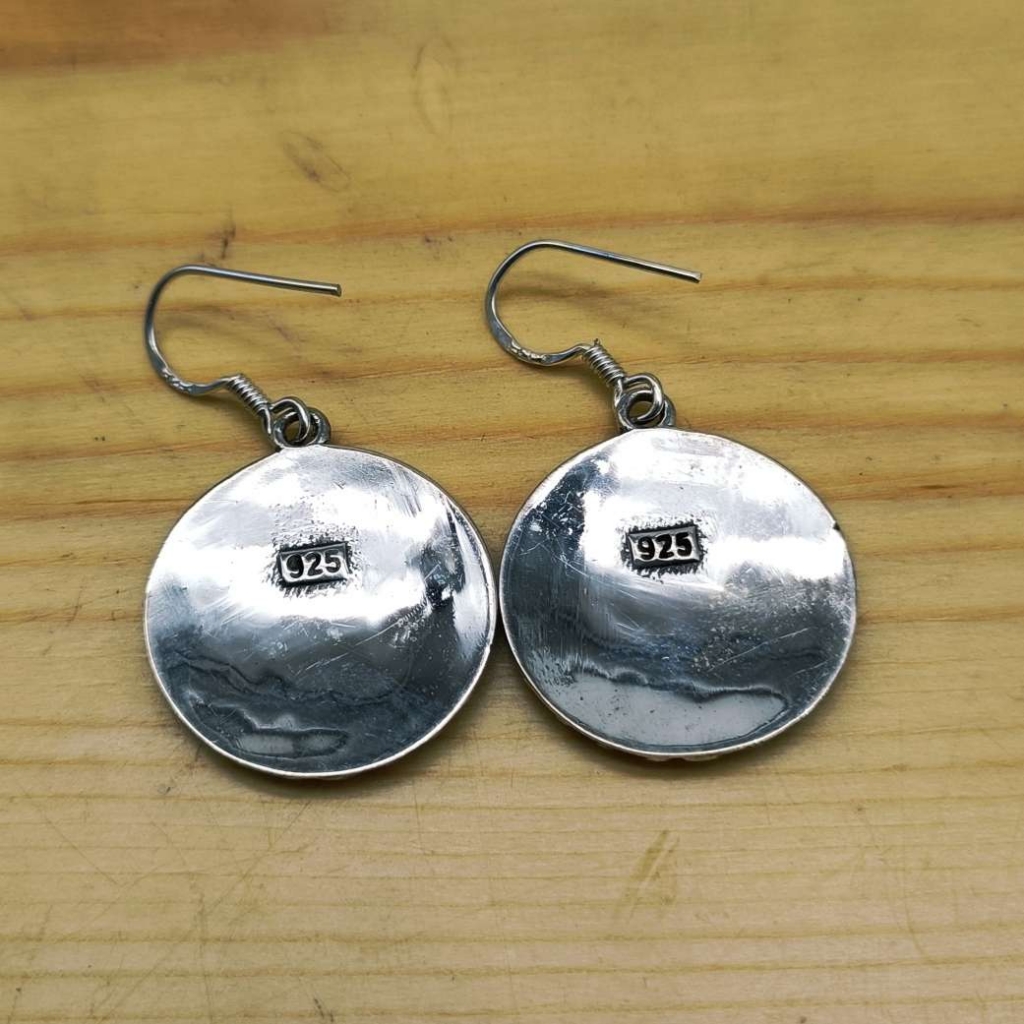 925 Sterling Silver Handmade Round Shape Earring Jewelry