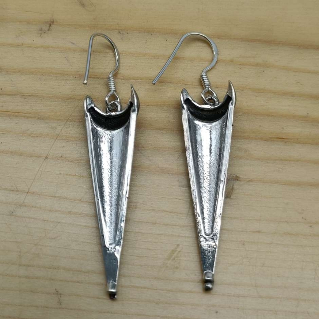 925 Sterling Silver Long Triangle Danglers