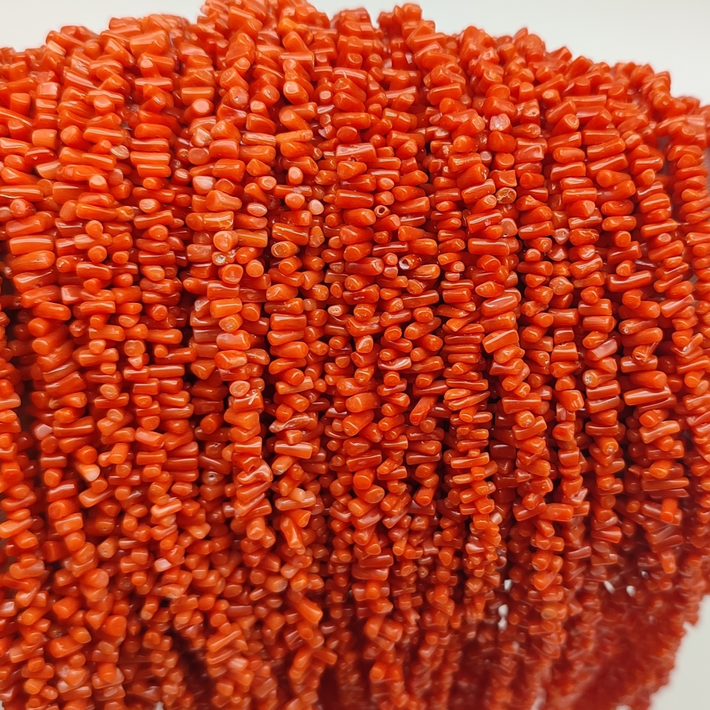 Natural Side Dreal Drop Shape Coral Beads