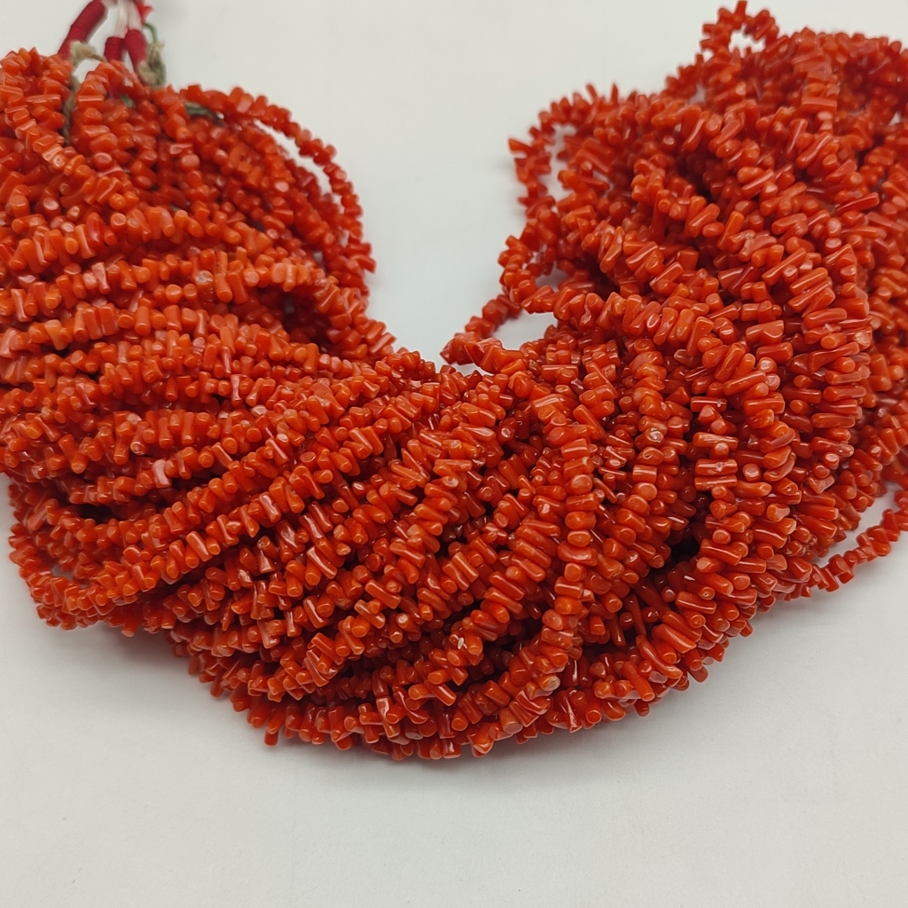 Natural Side Dreal Drop Shape Coral Beads