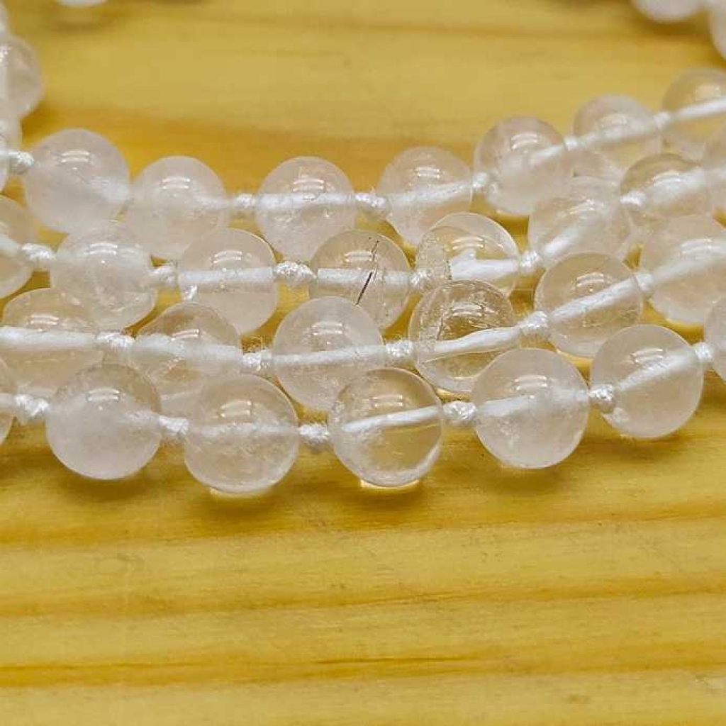 Natural Crystal Gemstone Handknotted 108 Beads Healing  Japa Mala
