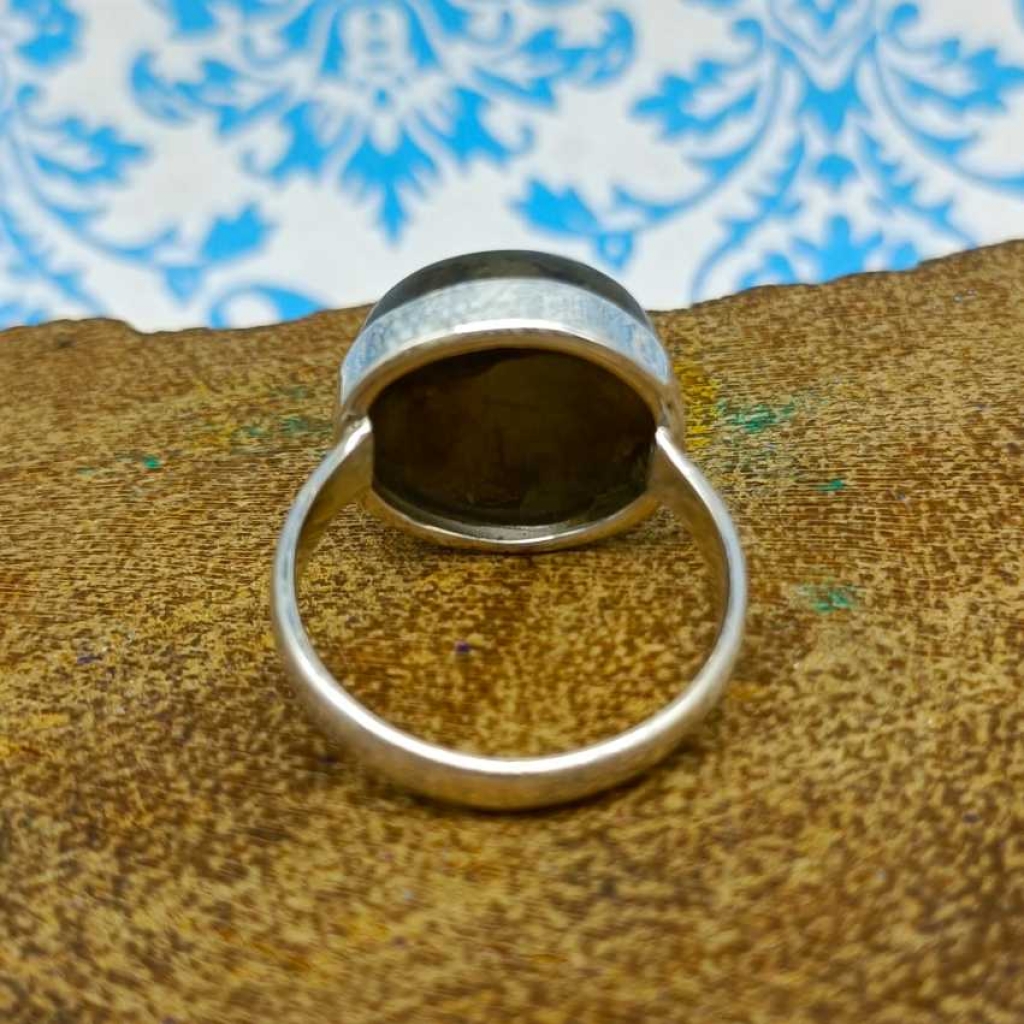 925 Sterling Silver Labradorite Round Shape Gemstone Handmade Boho Ring