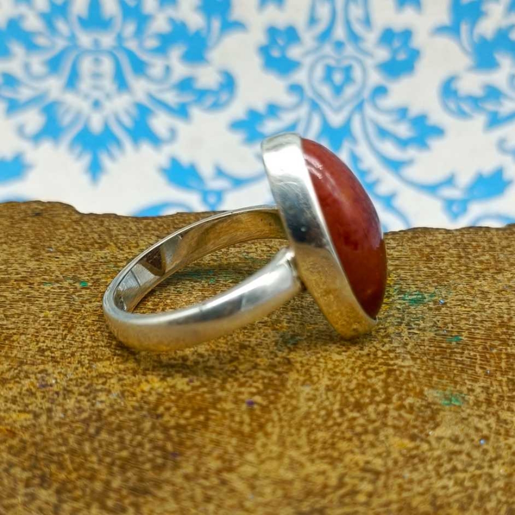 925 Sterling Silver Obsedian Marquis Shape Gemstone Handmade Ring