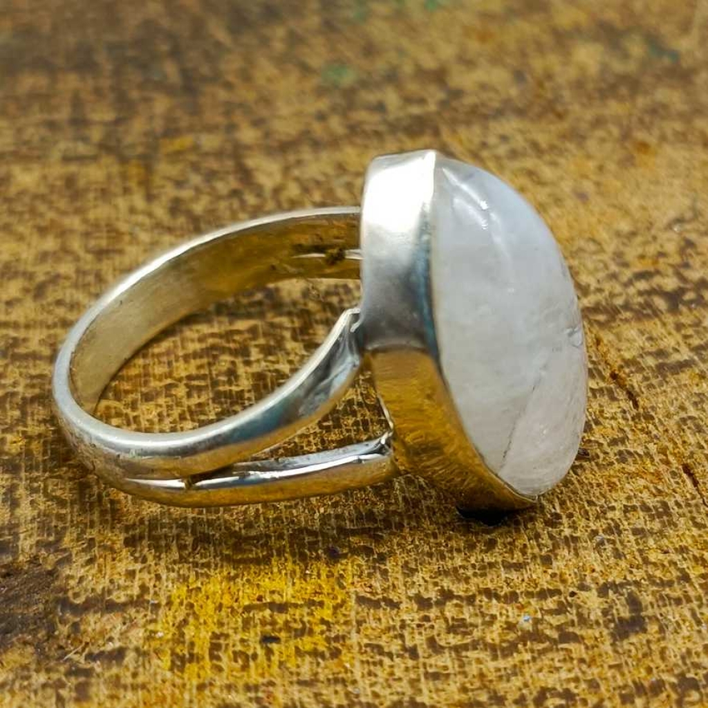 925 Sterling Silver Rainbow Moonstone Marquis Shape Handmade Boho Ring
