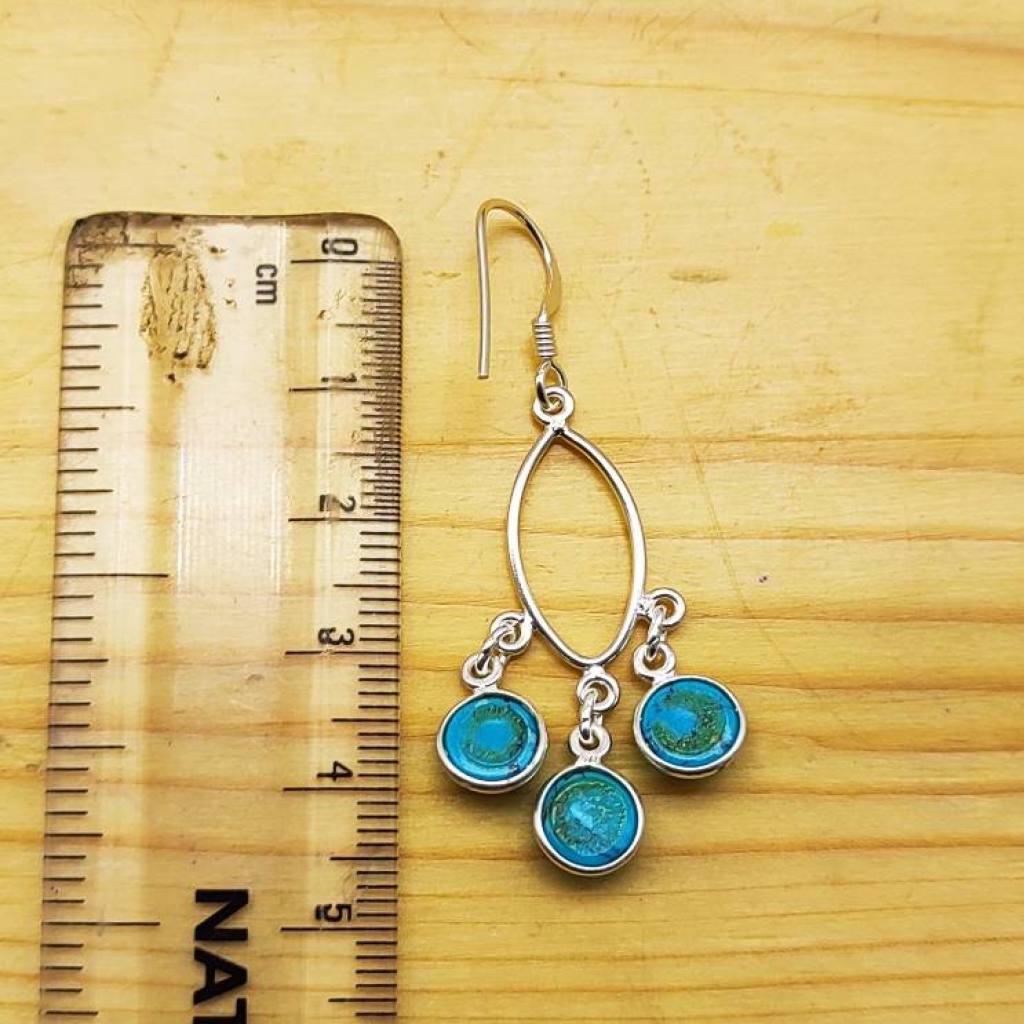 Natural Turquoise 925 Sterling Silver Round Shape Handmade Earring Jewelry
