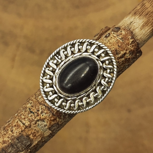 925 Solid Silver Handmade Bohemian Amethyst Cabochon Gemstone Ring