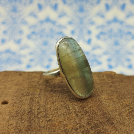 Handcrafted 925 Sterling Silver Bohemian Fluorite Gemstone Ring