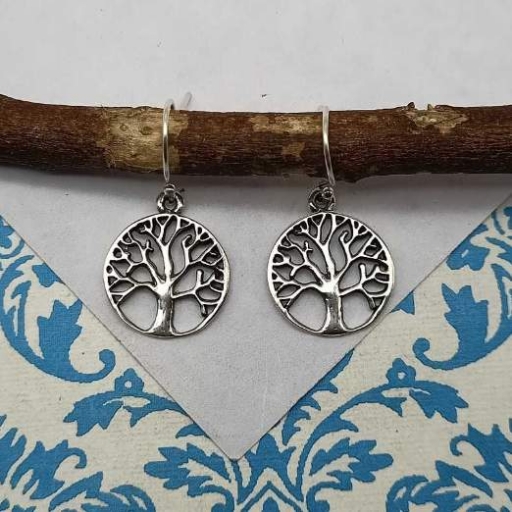 Tree Of Life Design 925 Sterling Silver Earring Bohemian