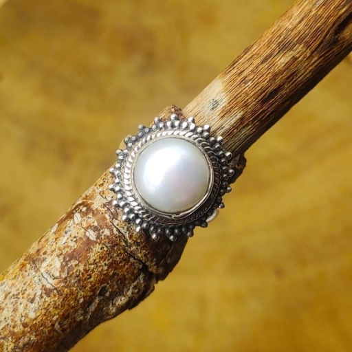 Natural Pearl Designer 925 Sterling Silver Bohemian Ring For Her