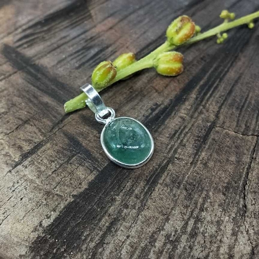 Emerald Gemstone Designer 925 Sterling Silver May Birthstone Pendant