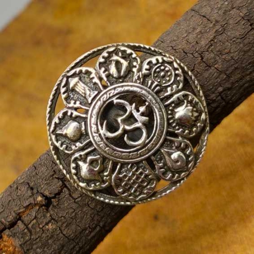 925 Sterling Silver Handmade Bohemian OM Mantra Of Lord Shiva Ring