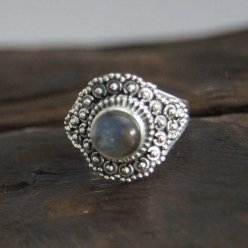 Designer Labradorite Gemstone Handmade Bohemian 925 Sterling Silver Ring
