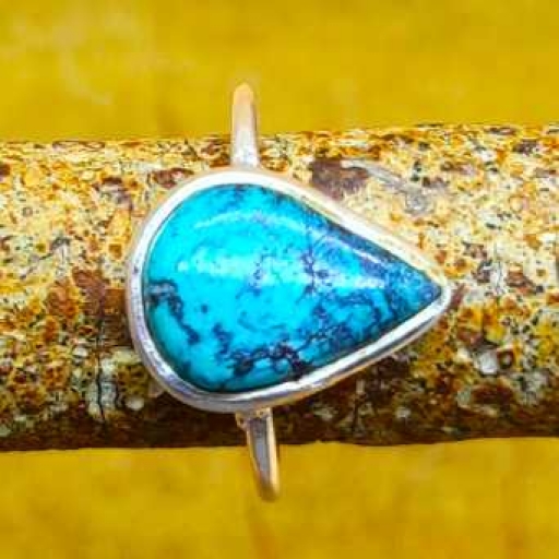 Tibetian Turquoise Gemstone Handmade 925 Sterling Silver Ring