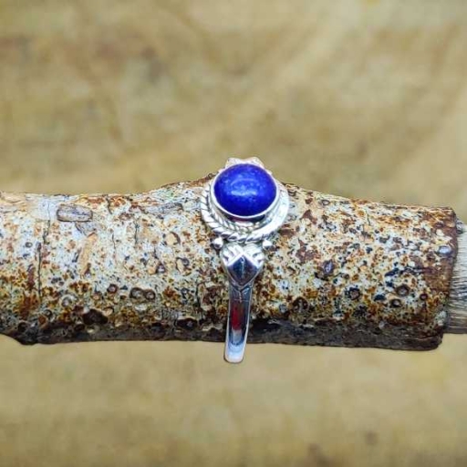 Round Shape Natural Lapis Lazuli Gemstone Handmade Bohemian Gift Item Ring