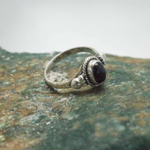 925 Sterling Silver Handmade Daily Wear Dainty Black Onyx Gemstone Ring