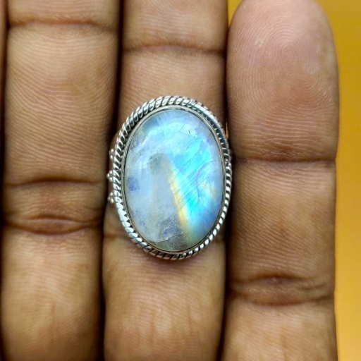 Oval Shape  Moonstone Gemstone Handmade 925 Sterling Silver Ring