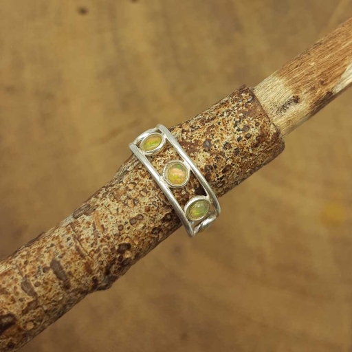 925 Sterling Silver Opal Gemstone Handmade Women's Ring