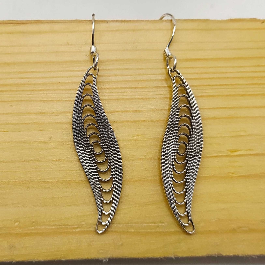 925 Sterling Silver Handmade Leaf Design Earring