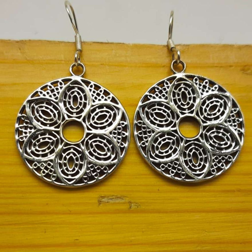 925 Sterling Silver flower Shape Handmade earring Jewelry