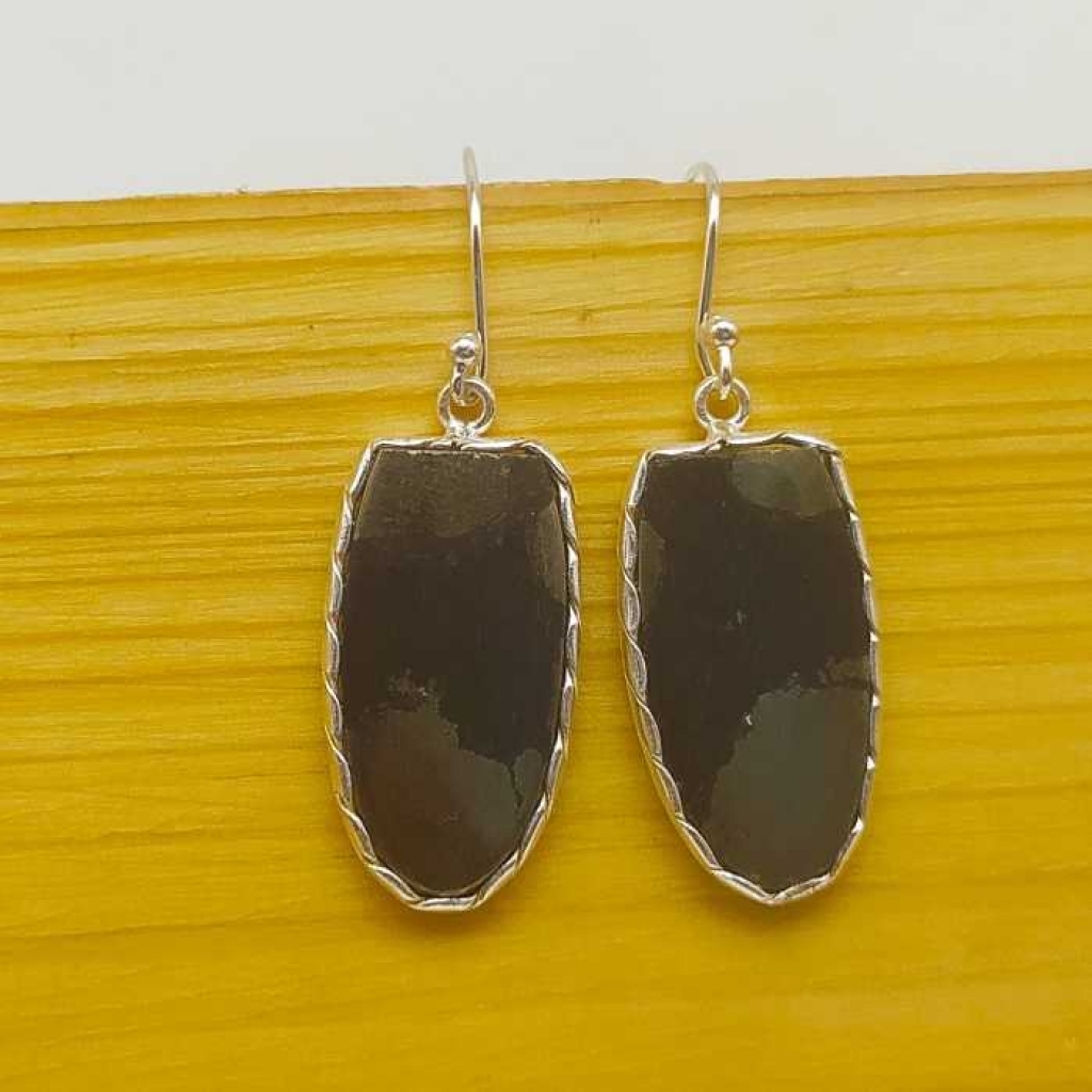 925 Sterling Silver  Golden Apacher Gemstone Handmade Earring