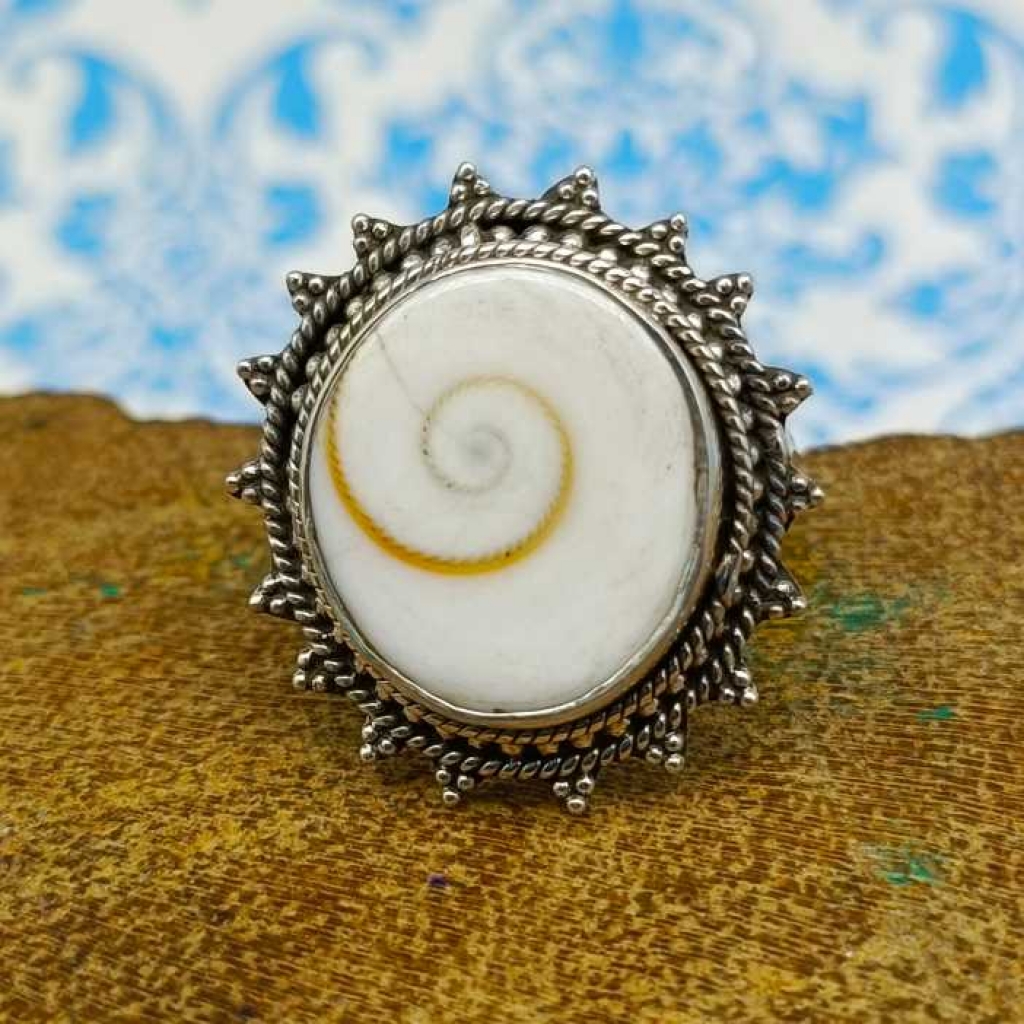925 Sterling Silver Shiva Eye Gemstone Oval Shape Handmade Ring