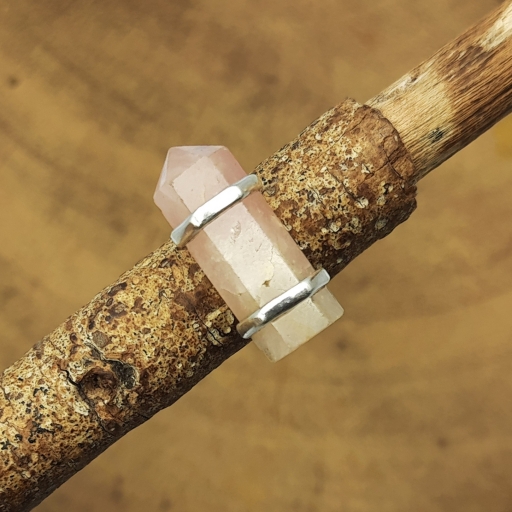 925 Sterling Silver Hot Selling Handcrafted Natural Rose Quartz Pencil Ring