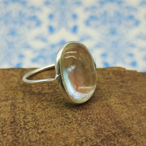 Handmade 925 Sterling Silver Swarovski Crystal Dainty Ring Gift For Her